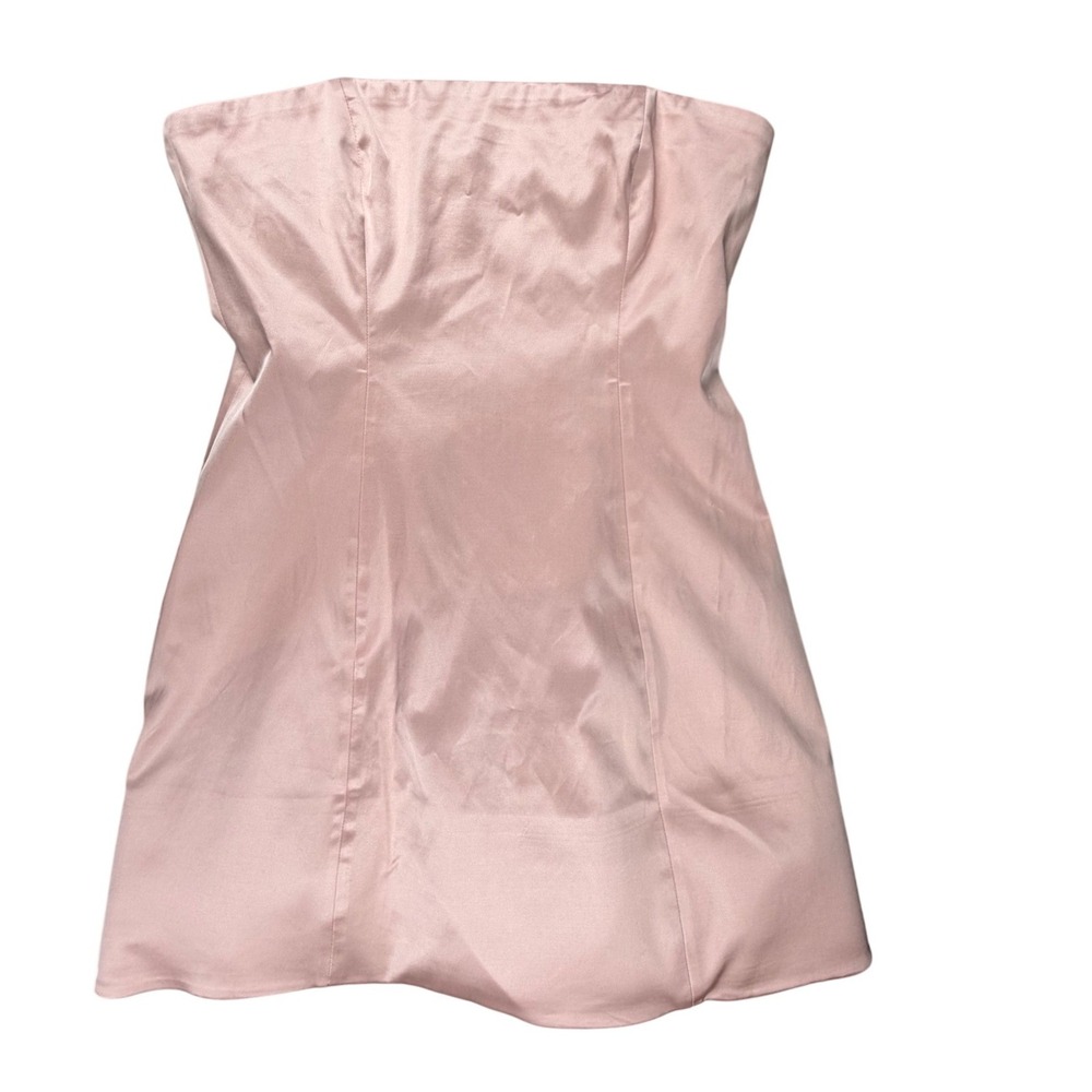 Staud Silvia Dress Womens 8 Ballet Pink Satin Strapless Mini NWT $242